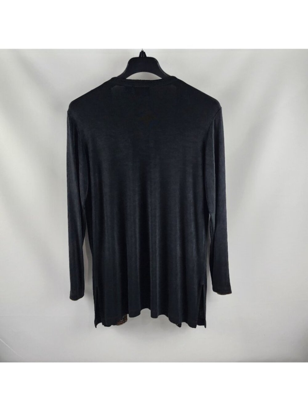 Chicos Travelers Sweater Womens Large Black Multi Front Cardigan Button Up - Picture 2 of 8
